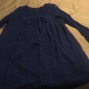 Blue lace top dress